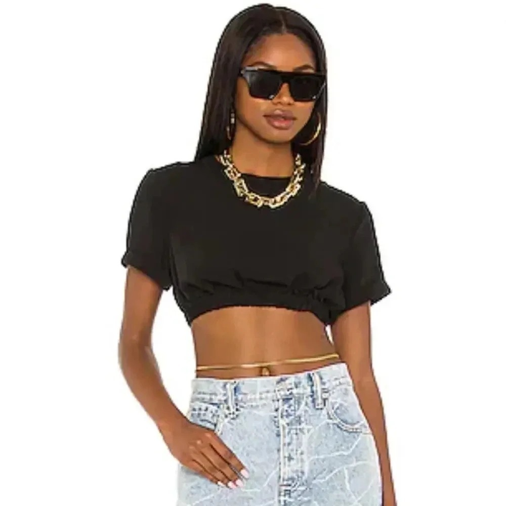 NWT L'ACADEMIE The Weronika Crop Top in Black